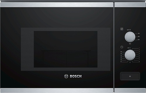 Микроволновая печь встраиваемая Bosch BFL520MS0 (Serie4 / черный/нерж / 20л / ширина - 59,4 см / 800Вт)