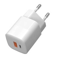 Сетевое зарядное устройство TFN WCRPD21 (USB+USB Type-C/4.5A/33W/быстрая зарядка QC+PD/белое)