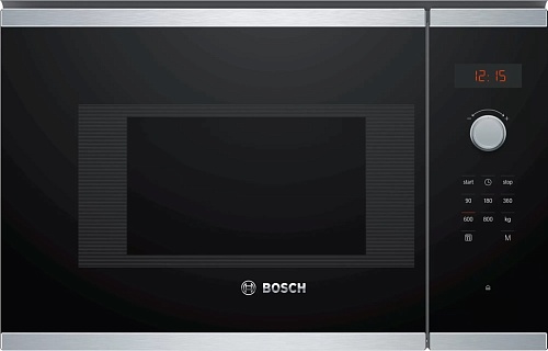 Микроволновая печь встраиваемая Bosch BFL523MS0 (Serie4 / черный / 20л / ширина - 59,4 см / 800Вт)