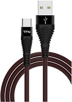 Кабель TFN FORZA USB Type-C - USB, плетеный, 3A, 1 метр, черный (TFN-CFZUSBCUSB1MBK) Чёрный