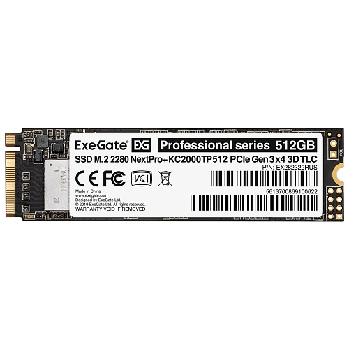 Жесткий диск SSD M.2 512GB ExeGate NextPro+ 2280 KC2000TP512 1600/1200MB/s 2280 PCIe EX282322RUS 160TBW