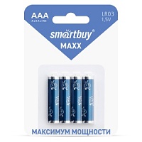 Батарейки Smartbuy MAXX LR03/4B (48/480) (SBBM-3A04B) алкалиновая BL4