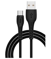 Кабель TFN FORZA USB Type-C - USB, плетеный, 6A, 1 метр, черный (TFN-CUSBCUSB5A1MBK)