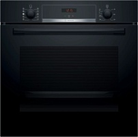 Духовой шкаф с добавлением пара Bosch HRA534BB0 (Serie 4 / 71 л / до 275 °C / Черное стекло / Гриль / EcoClean (задняя стенка) / резервуар 250 мл / A)