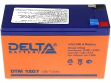 Батарея 12V/ 7,2Ah DELTA DTM 1207клеммы F2, срок службы 6лет