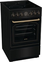 Плита электрическая Gorenje GECS5B70CLB (Classico / Черный / духовка - 70 л / 4 конфорки (1700/1200/1200/1800Вт) / AquaClean / Мощность - 9,201 кВт)