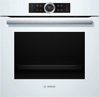 Духовой шкаф Bosch HBG672BW1S (Serie8 / 71 л / до 300 °C / Белое стекло / Гриль / Пиролиз / AutoPilot 10 / SoftClose / A+)