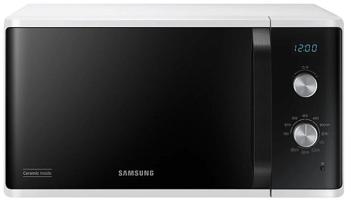 Микроволновая печь Samsung MG23K3614AW (23 л, 800 Вт, переключатели поворотный механизм, гриль, дисплей, черный/, белый)