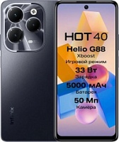 Смартфон Infinix HOT 40 8/128 ГБ, чёрный Чёрный