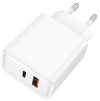 Сетевое зарядное устройство TFN WCRPD21 (USB+USB Type-C/4.5A/33W/быстрая зарядка QC+PD/белое) Белый