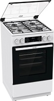 Плита комбинированная Gorenje GK5C61WH (Advanced / Белая / духовка - 62 л / 4 газовые конфорки / эмал. решетки / стеклянная крышка)