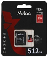 Память micro Secure Digital Card 128Gb class10 V30 UHS I U3 Netac / c адаптером SD /NT02P500PRO-128G-R/-999